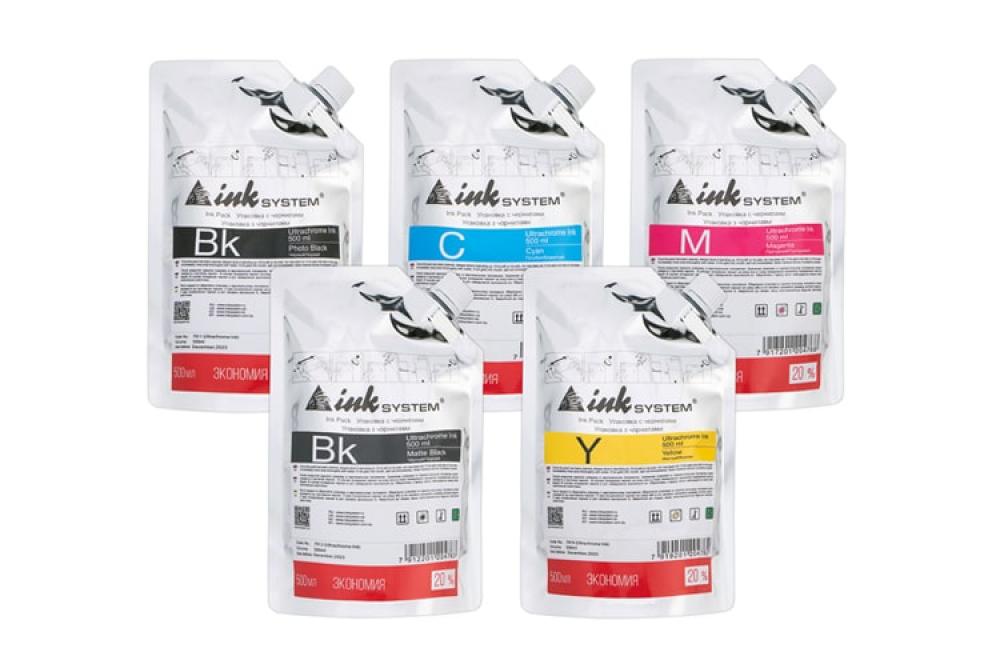 изображение Комплект ультрахромних чорнил INKSYSTEM для Epson SC-T3200 500 мл. (5 кольорів) - зображення 1