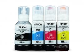 Оригінальне чорнило для Epson L4160 (3 кольорових по 70мл + 1 чорний пигмент 127 мл)
