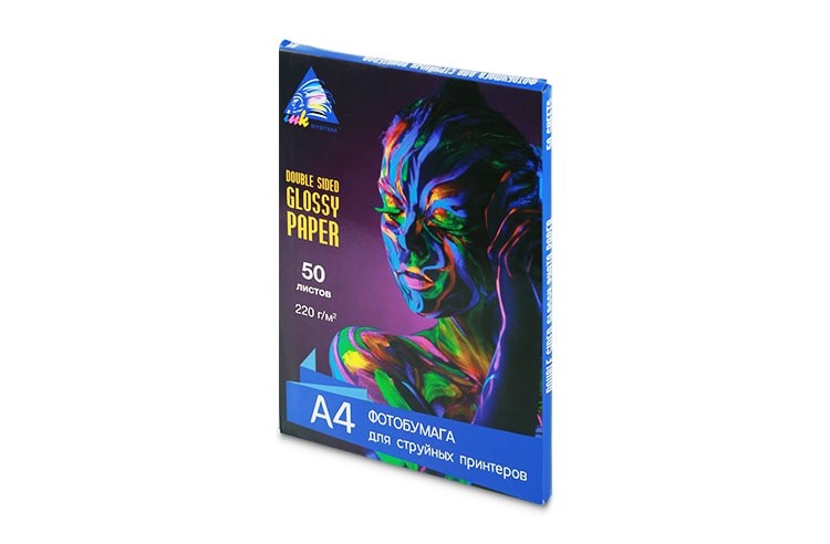 изображение Глянцевий двостороння фотопапір INKSYSTEM Glossy Photo Paper 220g, A4, 50 аркушів