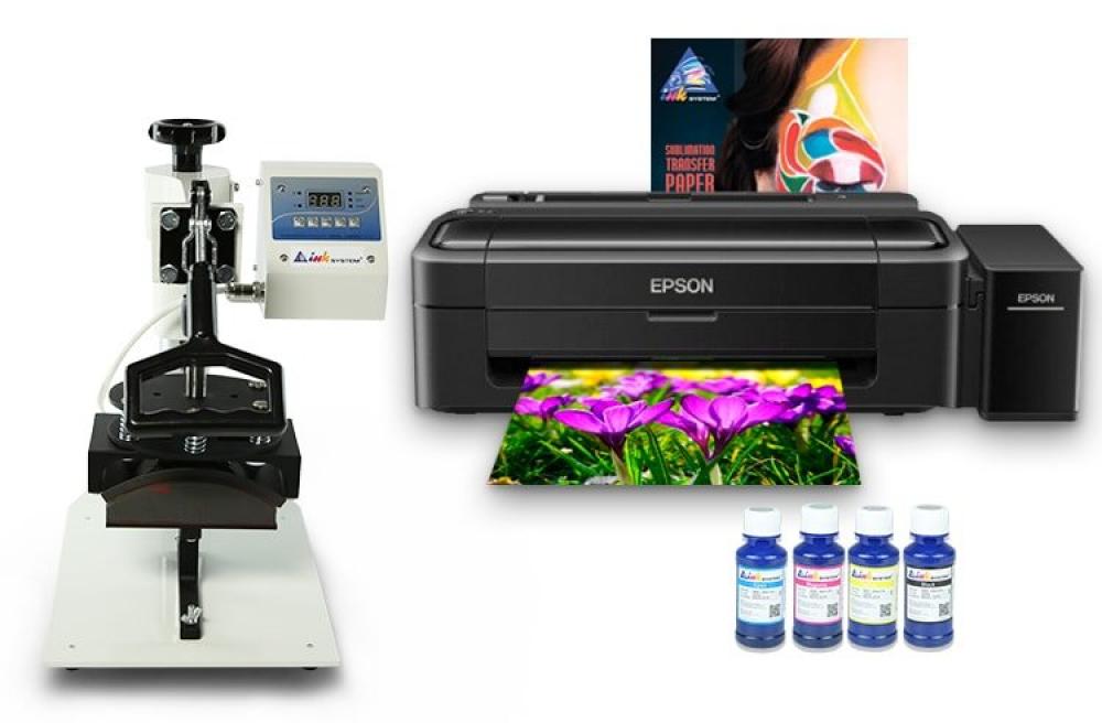 Изображение Кепочный термопресс INKSYSTEM и принтер Epson L132 с набором для сублимационной печати - зображення 1
