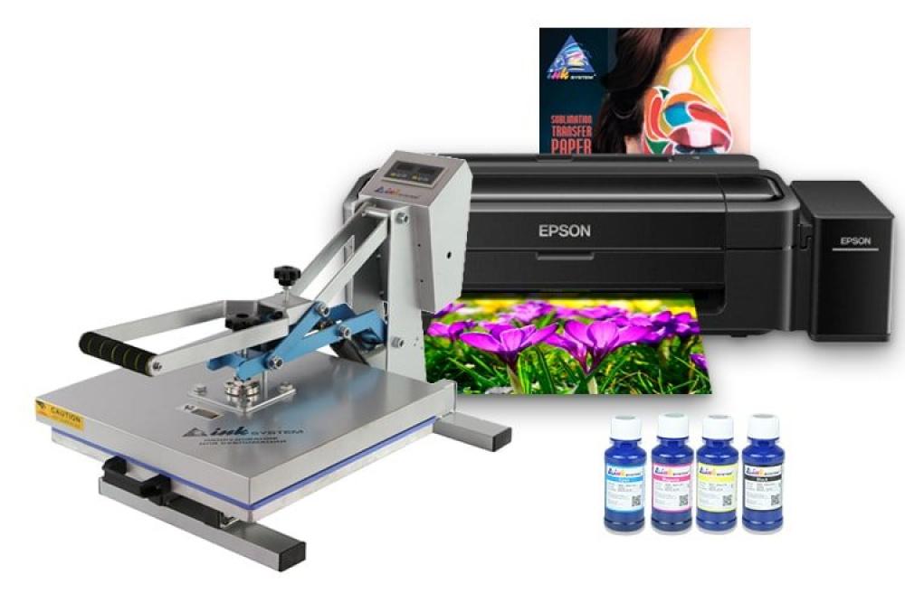 Изображение Планшетный термопресс INKSYSTEM (38x38cм) и принтер Epson L132 с набором для сублимационной печати - зображення 1