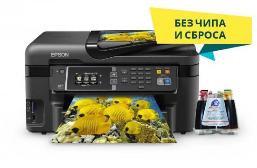 Изображение МФУ Epson Workforce WF-3620 с СНПЧ и сублимационными чернилами - изображение 1