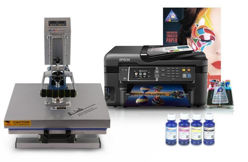 Изображение Планшетный термопресс INKSYSTEM (38x38cм) и МФУ Epson WF-3620 с набором для сублимационной печати - изображение 1