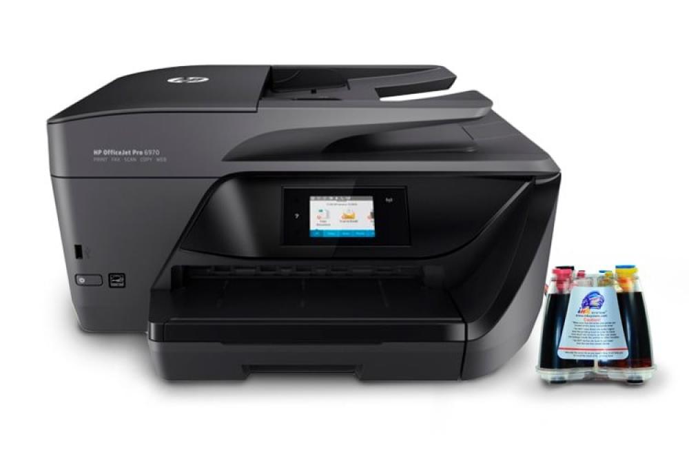 Изображение МФУ HP OfficeJet Pro 6970 с СНПЧ и чернилами - изображение 1