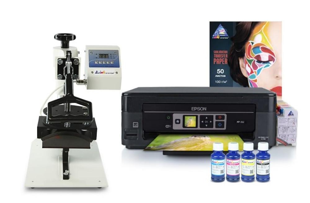 Изображение Кепочный термопресс INKSYSTEM и МФУ Epson XP-352 с набором для сублимационной печати - изображение 1