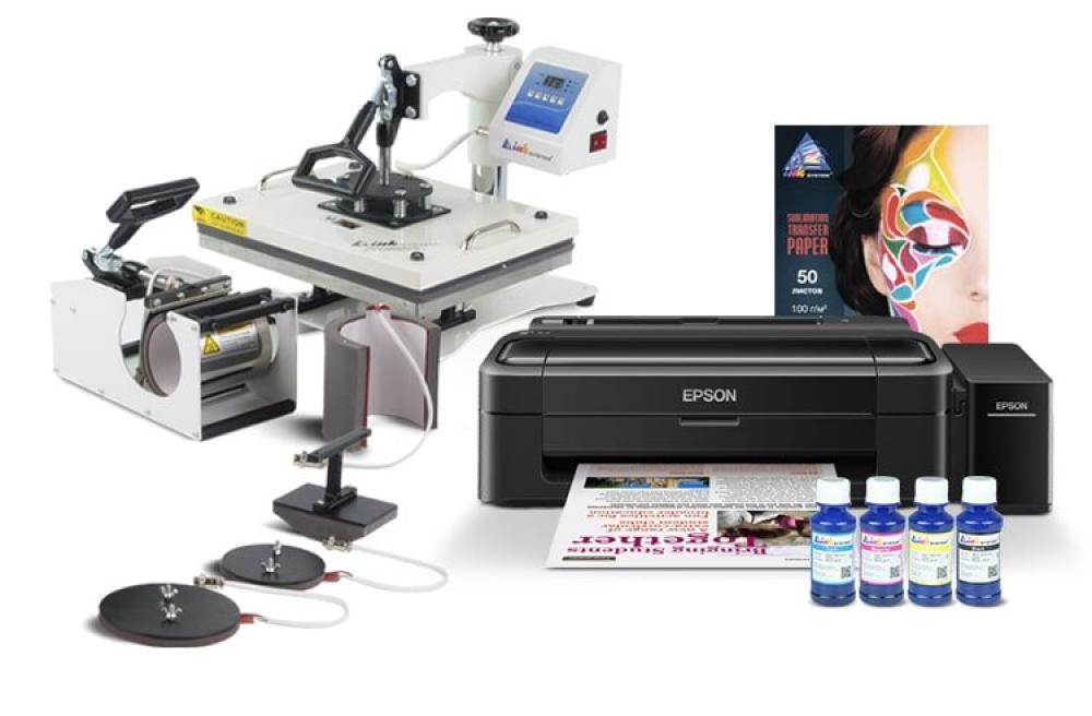 Изображение Многофункциональный термопресс INKSYSTEM 6 в 1 и принтер Epson L132 с набором для сублимационной печати - изображение 1