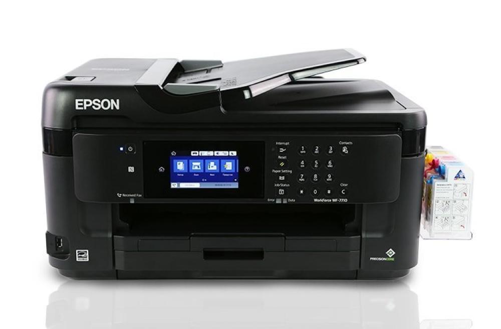 Изображение МФУ Epson WorkForce WF-7710DWF с СНПЧ и чернилами (Уценка) - зображення 1