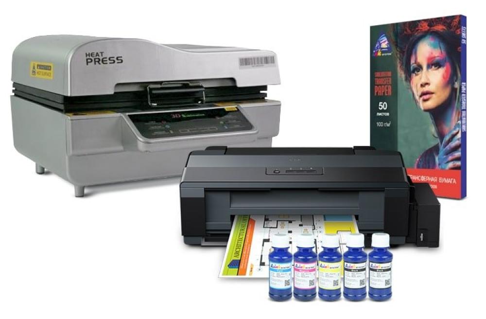 Изображение Вакуумный термопресс HeatPress V-01 3D и принтер Epson L1300 с набором для сублимационной печати - изображение 1