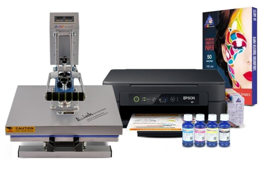 Изображение Планшетный термопресс INKSYSTEM P-3838+ 38*38 см и МФУ Epson XP-2100 с набором для сублимационной печати - зображення 1