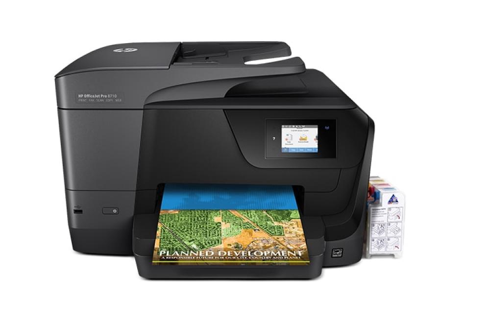 изображение МФУ HP OfficeJet Pro 8710 с СНПЧ и чернилами - изображение 1