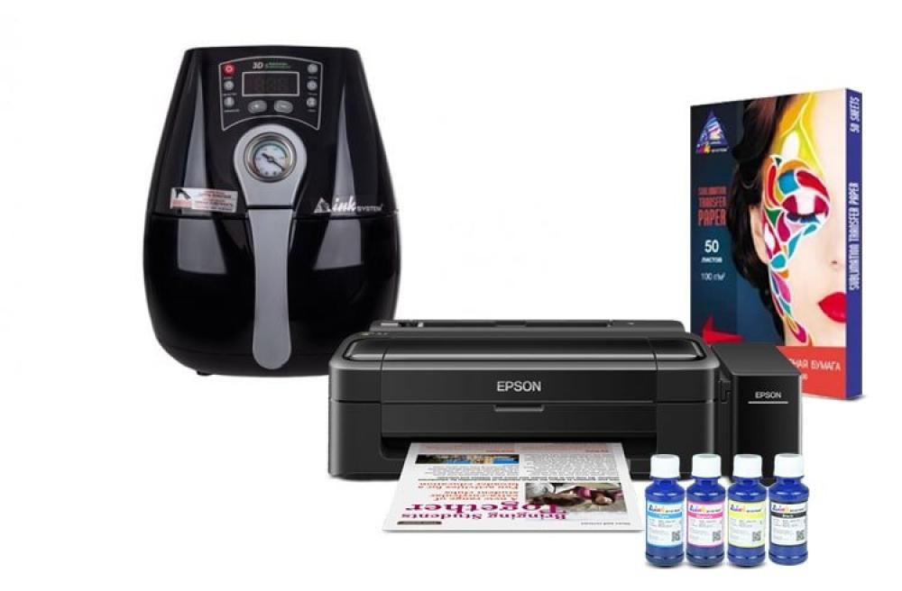 Изображение Вакуумный термопресс INKSYSTEM 3D-Mini и принтер Epson L132 с набором для сублимационной печати - зображення 1