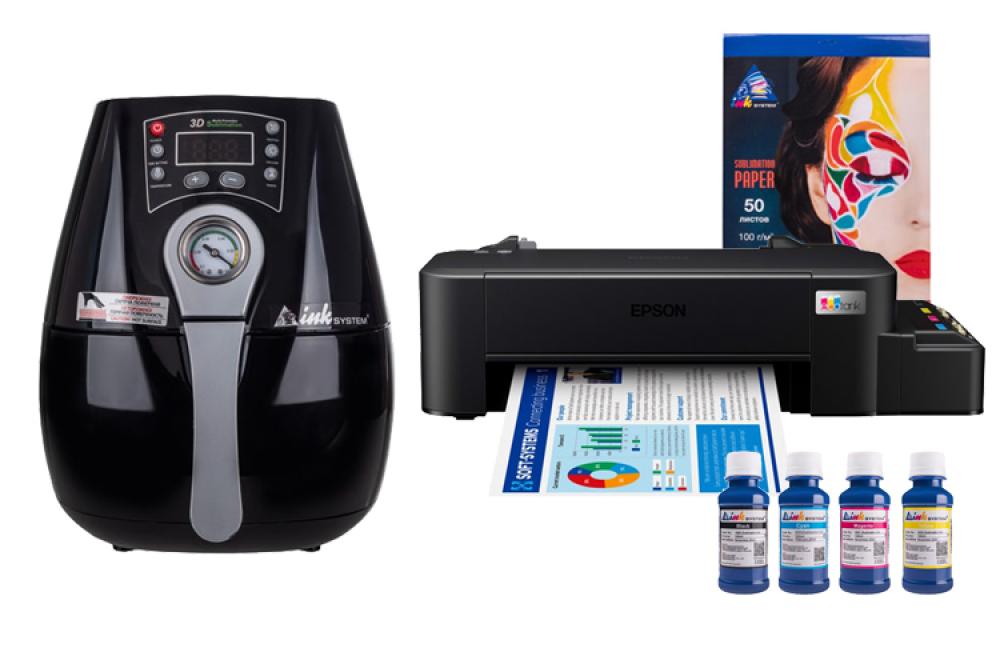 Изображение Вакуумный термопресс INKSYSTEM 3D-Mini и принтер Epson L121 с набором для сублимационной печати - зображення 1