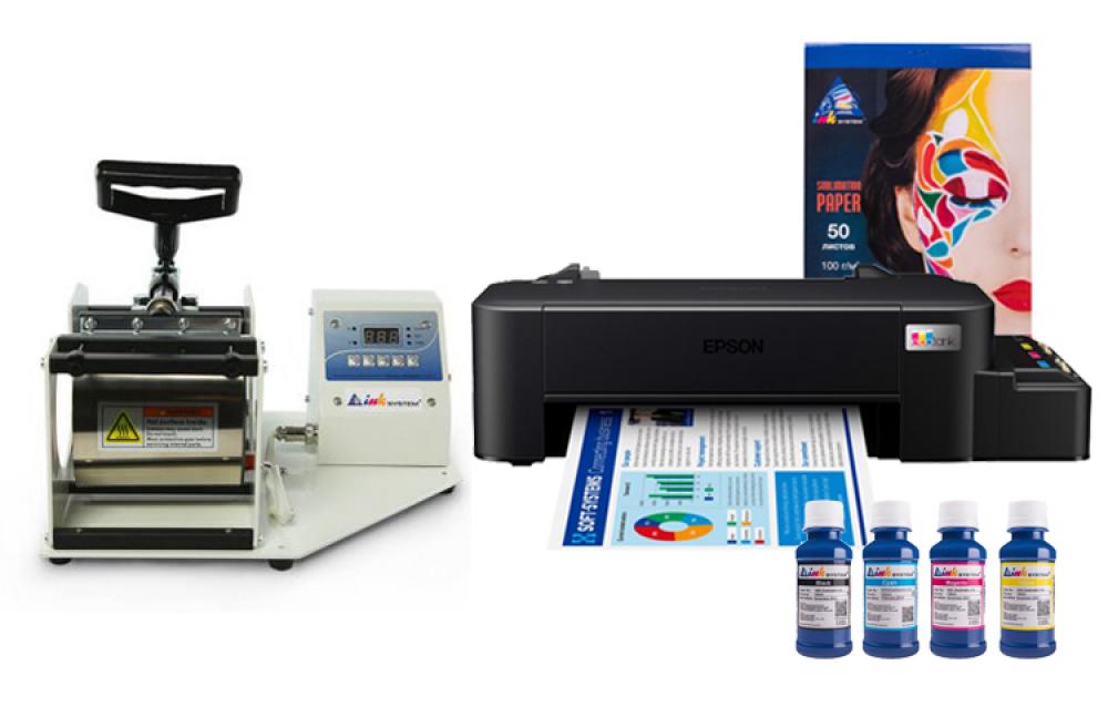 Изображение Термопресс INKSYSTEM M-01 для кружек и принтер Epson L121 с набором для сублимационной печати - зображення 1