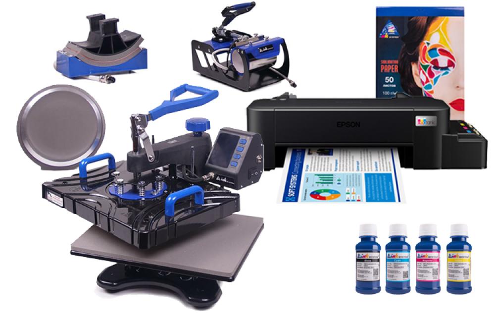 Изображение Многофункциональный термопресс INKSYSTEM SP Combo 5 29*38 см 5 в 1 и принтер Epson L121 с набором для сублимационной печати - зображення 1