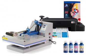 Планшетний термопрес INKSYSTEM P-3838 38*38 см та принтер Epson L121 з набором для сублімаційного друку