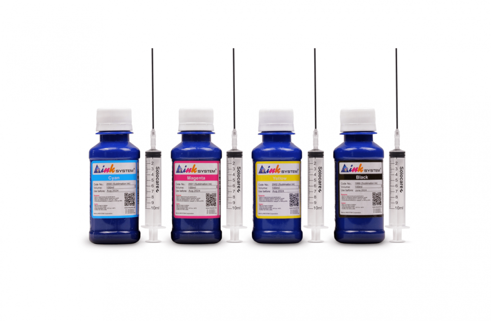 Изображение Комплект сублимационных чернил для Epson EcoTank L1110, L3100, L3150, L3156, L5190, 100 мл (4 цвета), номера картриджа 002, 003, 004, T502, 101, T03Y - зображення 1