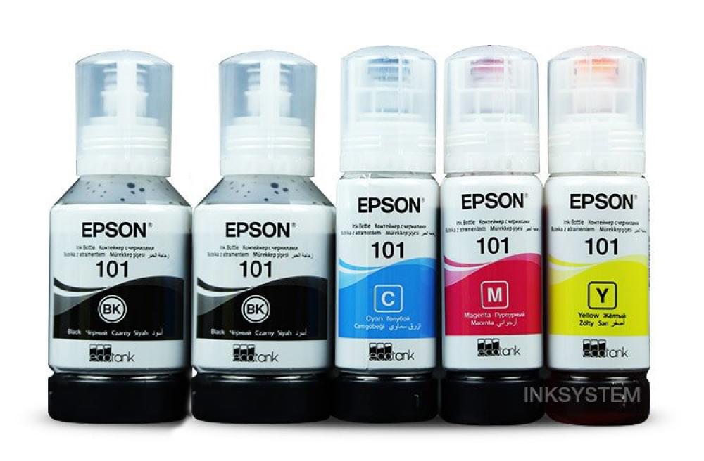 Изображение Оригинальные чернила для Epson L6276 (3 цветных по 70мл 2 черных пигмент 127 мл)