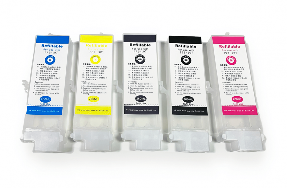 Изображение Перезаправляемые картриджи для Canon imagePROGRAF TM-200 (PFI-107, PFI-120) - изображение 1