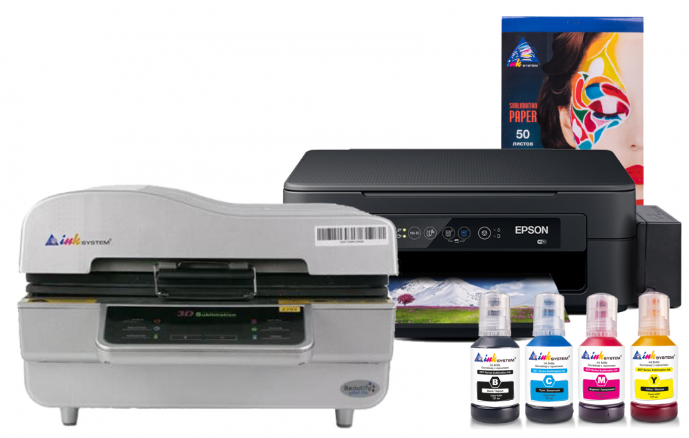 изображение Вакуумний термопрес INKSYSTEM 3D-Max та БФП Epson XP-2205 з набором для сублімаційного друку - зображення 1