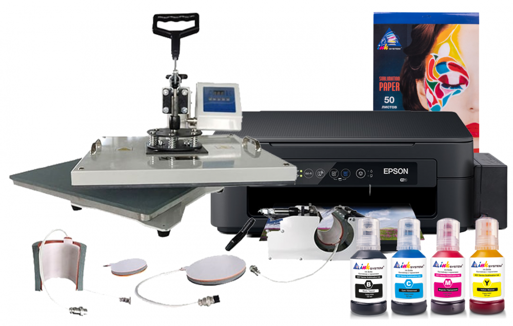 изображение Багатофункціональний термопрес INKSYSTEM C-04-2938 4 в 1 та БФП Epson XP-2205 з набором для сублімаційного друку - зображення 1