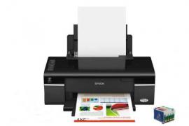 Цветной принтер Epson Stylus Office T40W с перезаправляемыми картриджами