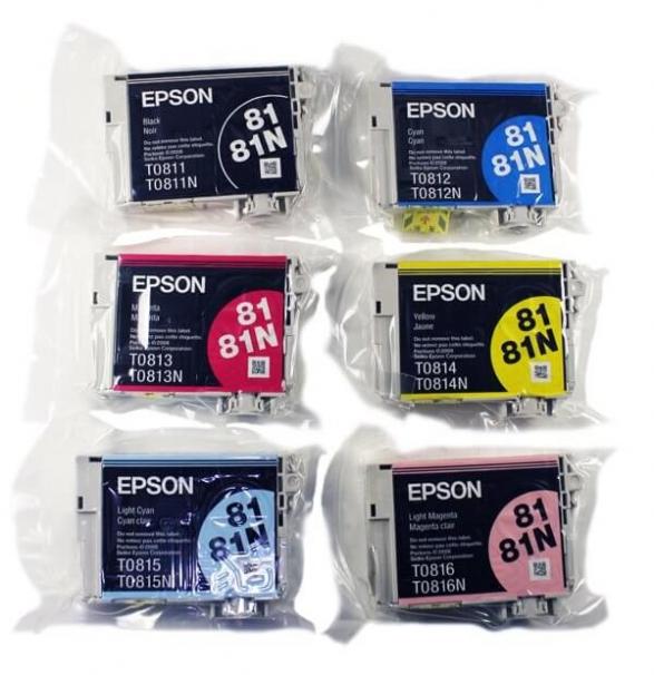 Изображение Комплект оригинальных картриджей Epson T50 (Т081, повышенной емкости)