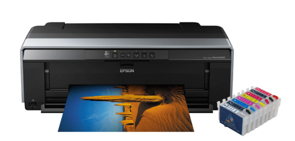 Изображение Цветной принтер Epson Stylus Photo R2000 с перезаправляемыми картриджами - зображення 1
