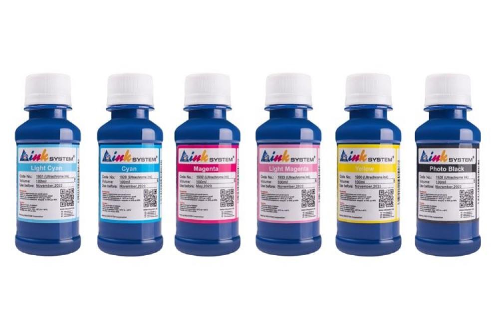 изображение Комплект пігментних чорнил INKSYSTEM для крейдованого паперу (Art-ink) 100 мл (6 кольорів) - зображення 1